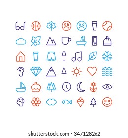 Clean line icon collection