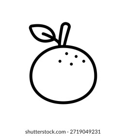 Clean line icon of a round orange symbolizing luck and prosperity. Perfect for Lunar New Year themes, festive food visuals, and traditional celebration graphics.
