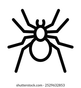 Clean line icon of a spider, representing wildlife, insects, or Halloween-related themes. Ideal for projects on nature or decorations. Editable stroke.