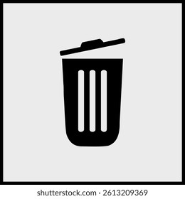 A clean line icon of a trash bin, ideal for delete or remove functions.