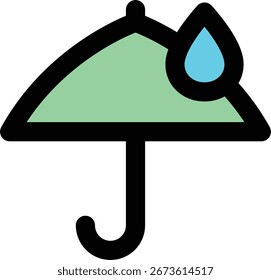 Ein sauberes Liniensymbol eines Regenschirms