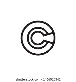 clean line initial c letter with key hole concept logo design