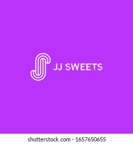 Clean line and modern logo design of letter J with clear background - EPS10 - Vector.
