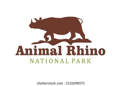 Clean line rhino logo design