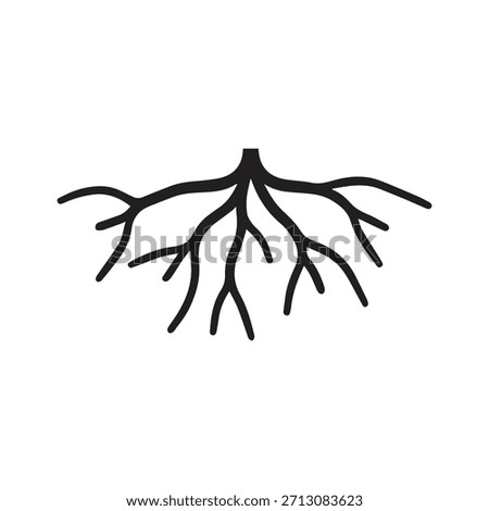 Clean Linear Botanical Emblem Featuring Refined Root Geometry