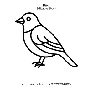 Eine saubere, lineare Darstellung eines Vogels, ideal für verschiedene Designprojekte und Illustrationen.