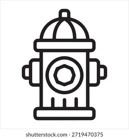 Un diseño lineal limpio que representa una boca de incendios estándar para varias aplicaciones.