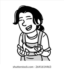 Um avatar profissional de desenhos animados lineart limpo em Estilo Lineart Minimalista, retratando um sapateiro com um martelo e sapato, ideal para artesanato e comércio visuais.