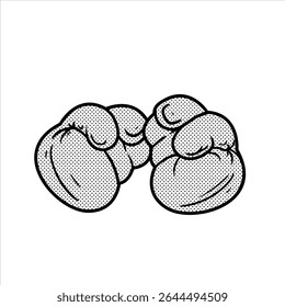 Um ícone lineart limpo em Estilo Lineart Minimalista, mostrando luvas de boxe, ótimo para esportes de combate e visual de fitness.