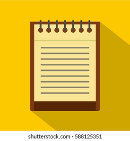 Clean lined sheet of notepad icon. Flat illustration of clean lined sheet of notepad vector icon for web isolated on yellow background