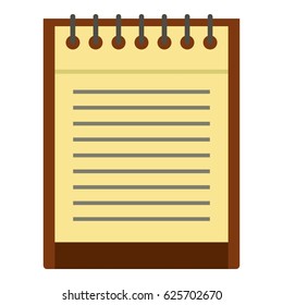 Clean lined sheet of notepad icon flat isolated on white background vector illustration