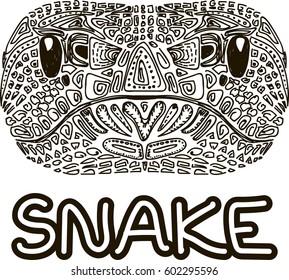 Clean lines doodle design of snake for t-Shirt design,Tattoo and so on - Stock Vector