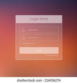 Clean login form design with blurred background