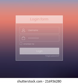 Clean login form design with blurred background
