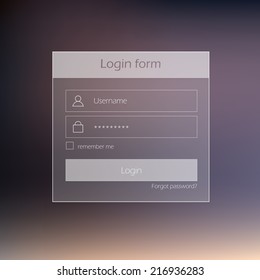 Clean login form design with blurred background
