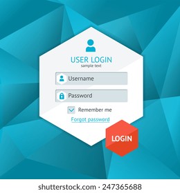 Clean login form page. Easy editable. Vector 
