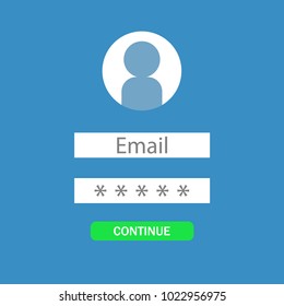 Clean login form page vector icon illustration flat design