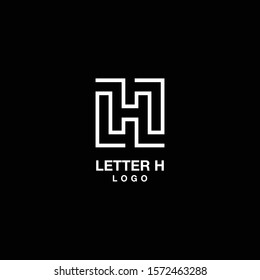 Clean logo design of letter H on dark background colours - EPS10 - Vector.
