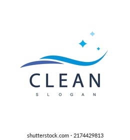Clean Logo Design Template Suitable For Cleaning Service, House Keeping And Laundry 