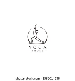 Clean logo design of yoga and pilates business with white background - EPS10 - Vector.