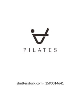 Clean logo design of yoga and pilates business with white background - EPS10 - Vector.