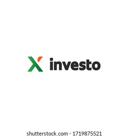 Clean logo mark with a X symbol, perfect for an investment or finance company 