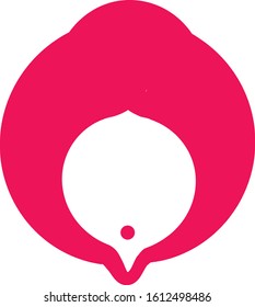 Clean logo, shaped like a woman's face, by giving an abstract look and giving a simple space