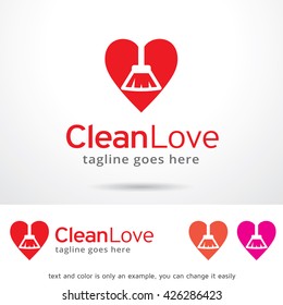 Clean Love Logo Template Design Vector 