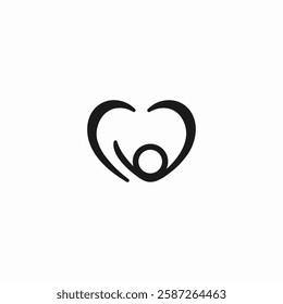 clean love and people logo design