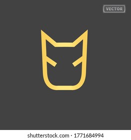 Clean luxury Pet shop logo creative geometric shaped EE UM artistic minimal black and golden bright color initial based letter icon logo.