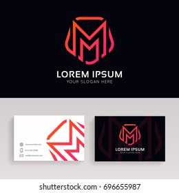 Clean M letter shield logo icon sign.