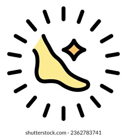 Clean manicure foot icon outline vector. Nail polish. Care beauty color flat