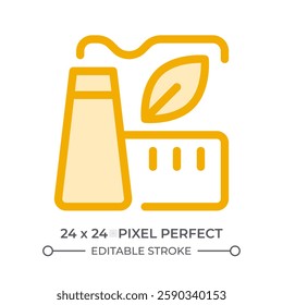 Clean manufacturing duotone color ui icon. Industrial plant using eco friendly technology. Environment care. Isolated vector illustration. Web design user interface element, pixel perfect