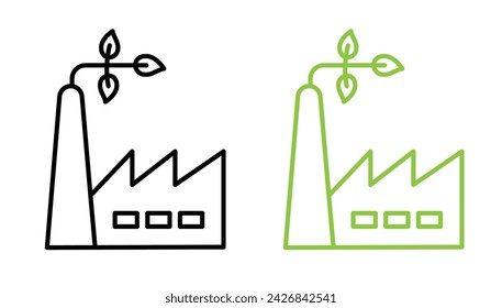 Clean Manufacturing Line Icon. Eco Production Icon in Black and White Color.