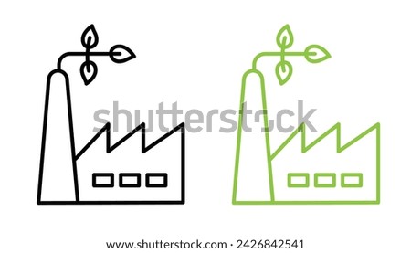Clean Manufacturing Line Icon. Eco Production Icon in Black and White Color.