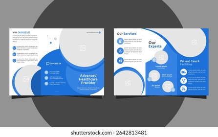 Clean Medical Trifold Brochure Design with Blue Color Scheme