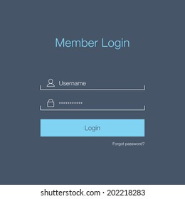 Design für saubere Member-Anmeldung