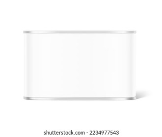 Clean metal container mockup. Vector illustration isolated on white background. Easy to use for presentation your product, idea, design. EPS10.	