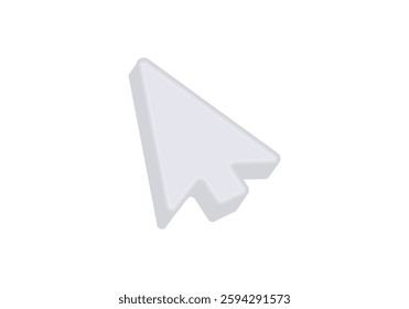 Clean and minimal 3d cursor arrow icon, ideal for digital and user interface designs.
