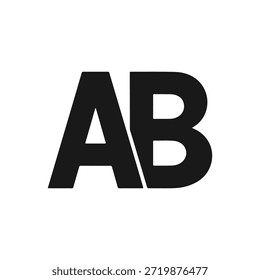 Clean and minimal AB lettermark logo design suitable for branding, corporate identity, startups, technology companies, and creative agencies. Simple geometric vector logo with modern typography.
