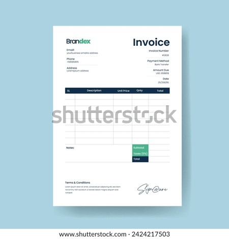 clean and minimal bill voucher, sales receipt invoice template vector