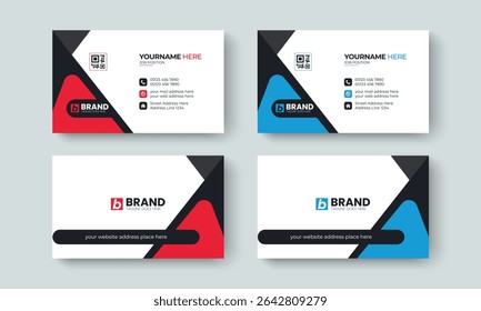 Clean and minimal business card layout template. Professional elegant business card, visiting card, identity, corporate, contact, branding.