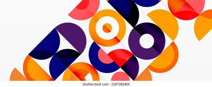 Clean minimal circle background. Colorful template for wallpaper, banner, background or landing