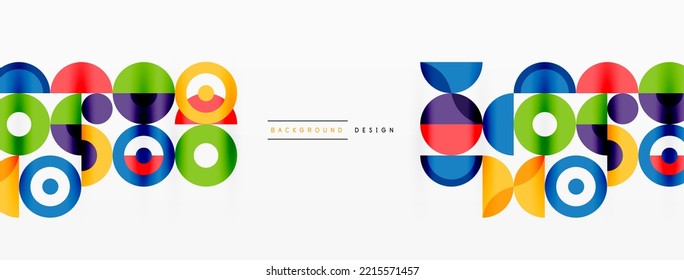 Clean minimal circle background. Colorful template for wallpaper, banner, background or landing
