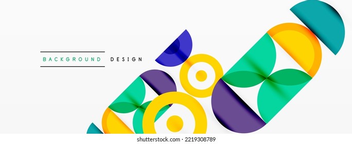 Limpie el fondo mínimo del círculo. Plantilla colorida para papel de pared, pancarta, fondo o aterrizaje