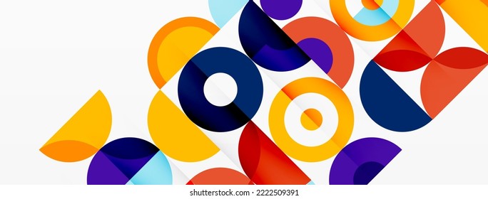 Clean minimal circle background. Colorful template for wallpaper, banner, background or landing