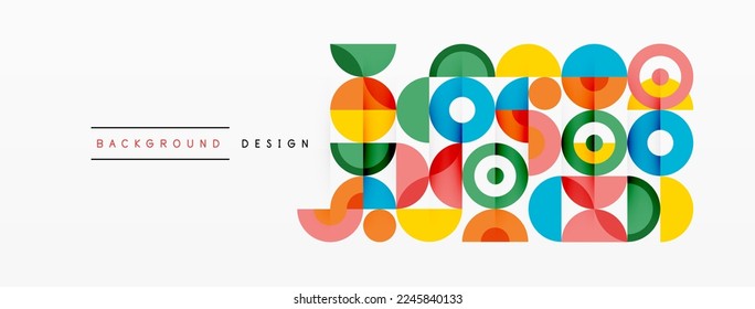 Clean minimal circle background. Colorful template for wallpaper, banner, background or landing