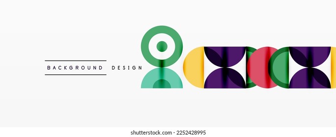 Clean minimal circle background. Colorful template for wallpaper, banner, background or landing