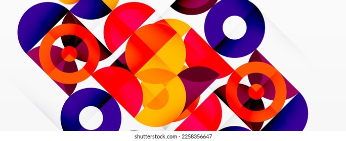 Clean minimal circle background. Colorful template for wallpaper, banner, background or landing
