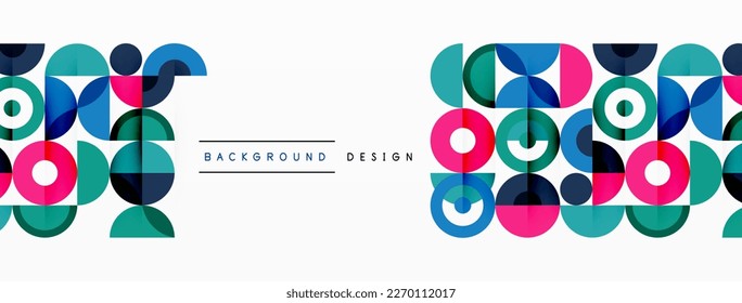 Clean minimal circle background. Colorful template for wallpaper, banner, background or landing